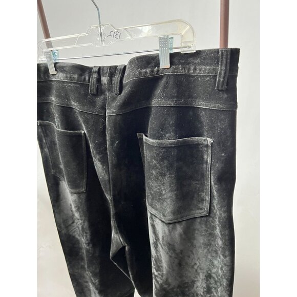 Black faux suede Pants By Virgola Uomo 40 100% Polyester Made In Korea - Picture 12 of 16